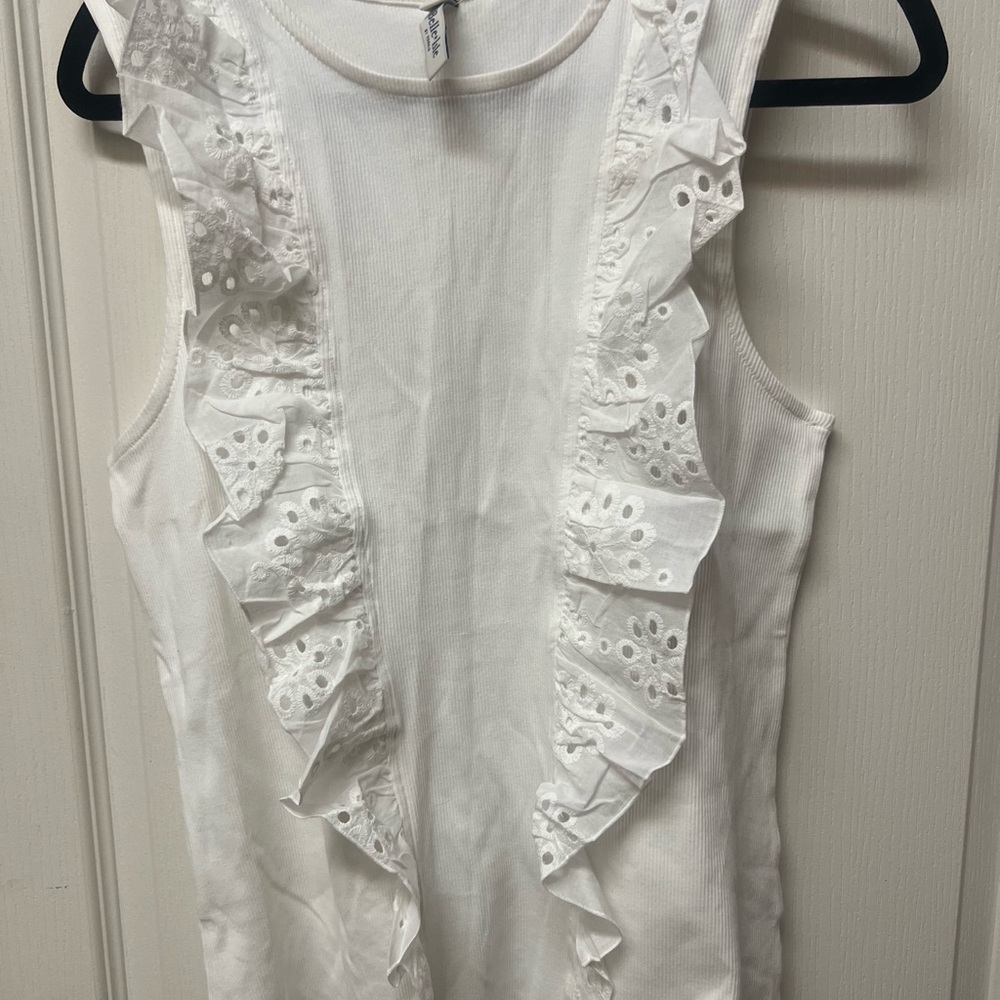 Torrid White Ruffled Bib Collar Blouse